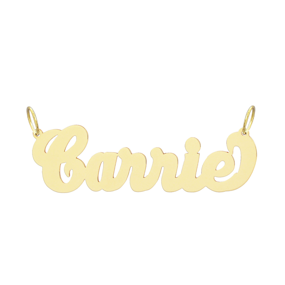 Junior Size 10k or 14k Solid Gold Personalized Script Name Pendant Charm Chain BP01