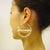 10k or 14k Gold Personalized Shiny Name Bamboo Hoop Earrings Diamond Cut Heart Design 2.2 Inches