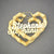 10k or 14k Gold Personalized Shiny Custom Made Name Heart Shape Bamboo Earrings 2.4 Inches Wide