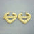 10K Gold Personalized Diamond Cut Name Puffy Heart Bamboo Earrings 1.5 Inch Wide