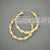 Round Real 10k Gold 4 mm Twisted Hollow Circle Hoop Earrings 1.5 inches