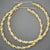 Extra Large 10k Real Gold 4 mm Twisted Round Hollow Hoop Earrings 3.5 inches Diameter.