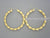 Real 10k Gold 6 mm Twisted Round Hollow Hoop Earrings Large Size 2.75 inches Diameter.