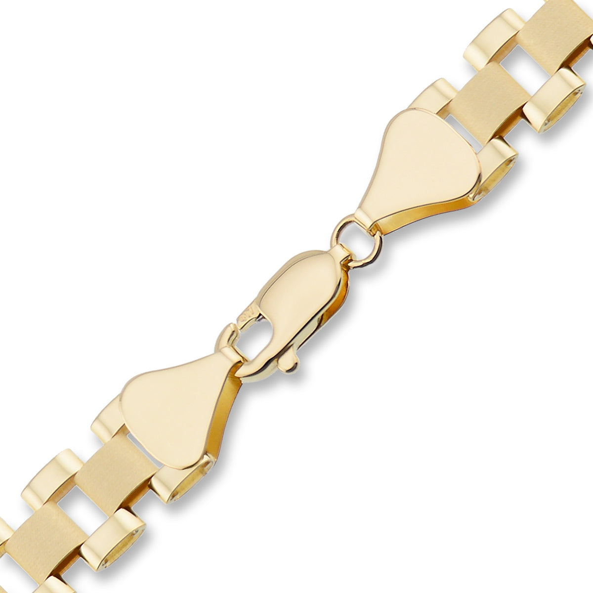 10K Solid Gold 8.0 mm Presidential Watch Band Style Link Personalized 3D Iced Out Nameplate Bracelet Anklet