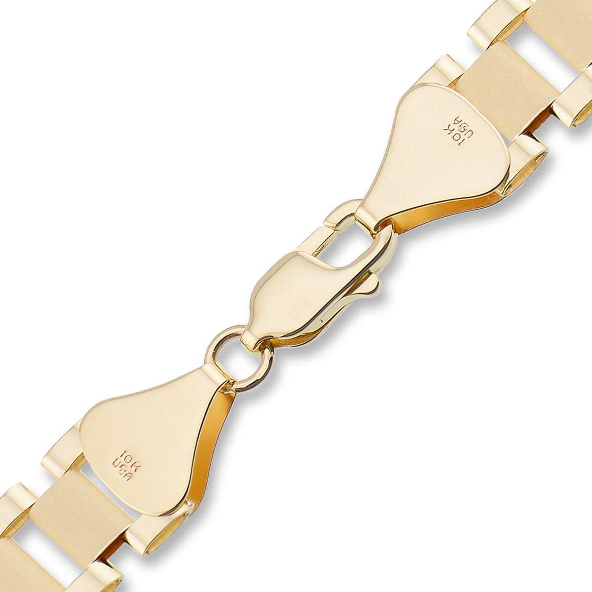 Personalized 3D Iced Out Nameplate 10K Solid Gold 10.0 mm Presidential Watch Band Style Link Bracelet Anklet
