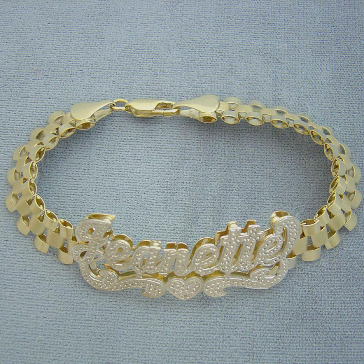 Personalized 3D Iced Out Nameplate 10K Solid Gold 10.0 mm Presidential Watch Band Style Link Bracelet Anklet