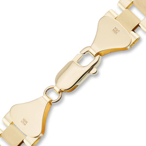10K Solid Gold 12.0 mm Presidential Watch Band Style Link Personalized 3D Nameplate Men's Bracelet Anklet