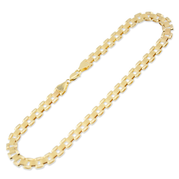 Steel bracelet - U-links in gold and silver coloured hue, 6 mm