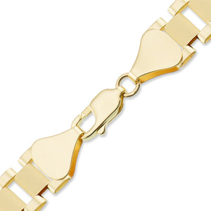 Secure lobster claw clasp attached to 10K gold presidential watch band chain