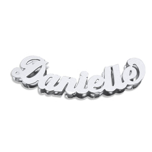 Custom sterling silver 3D name slider pendant reading 'Danielle'
