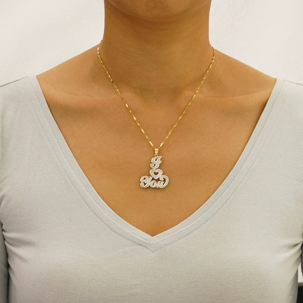 10K & 14K Gold I Love You Double Plate Heart Pendant | Soul Jewelry