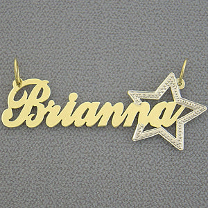 Gold Name Pendant Necklace Personalized Jewelry NT32