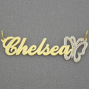 Personalized Gold Name butterfly Necklace Jewelry NT35