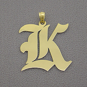 10kt-14kt Gold Old English Initial Pendant GI51