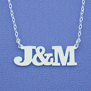 .925 Silver Personalized Initials Couple Pendant Necklace SI47