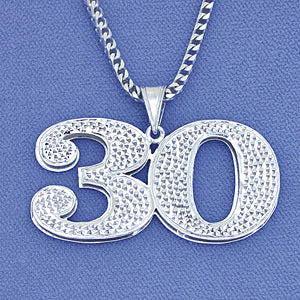 Sterling Silver Double Plated Any Two Numbers Pendant SP63