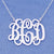 Sterling Silver 3 Initials Monogram Necklace 1 1-4 Inch SM_32C