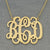 10k-14k Solid Gold 3 Initials Monogram Necklace 1 1-4 Inch GM_32C