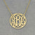 Solid Gold Circle Monogram Necklace 3-4 inch Diameter GM41C