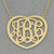 10k-14k Gold 3 Initials Heart Monogram Necklace 1 1-4 Inch GM53C