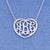 Silver 3 Initials Heart Monogram Necklace 3-4 inch wide SM_51C