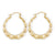 Small 10kt Real Gold Round Hollow Bamboo Earrings 1 Inch GB11
