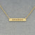 Gold Name Engraved Horizontal Bar Necklace 7-8 Inch GC31C