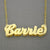 Personalized Shiny Gold 3D Double Plate Cursive Name Pendant Charm Necklace ND03