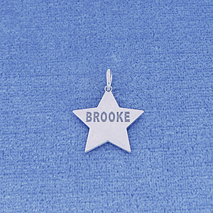 Personalized Silver Name Engraved Star Charm Pendant SC_26