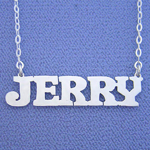 Sterling Silver Personalized Name Necklace Jewelry-Block Style SN24