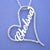 Large Silver Cubic Heart Personalized Name Pendant SP15
