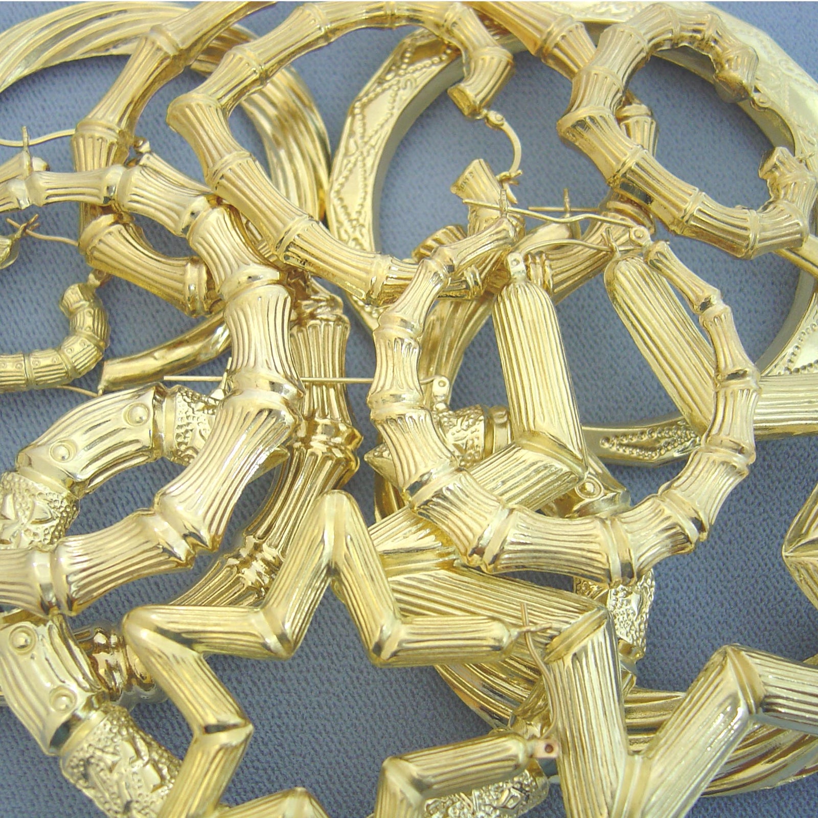 Bamboo Gold Earrings  53 For Sale on 1stDibs  18k gold bamboo earrings bamboo  earrings gold real gold bamboo earrings