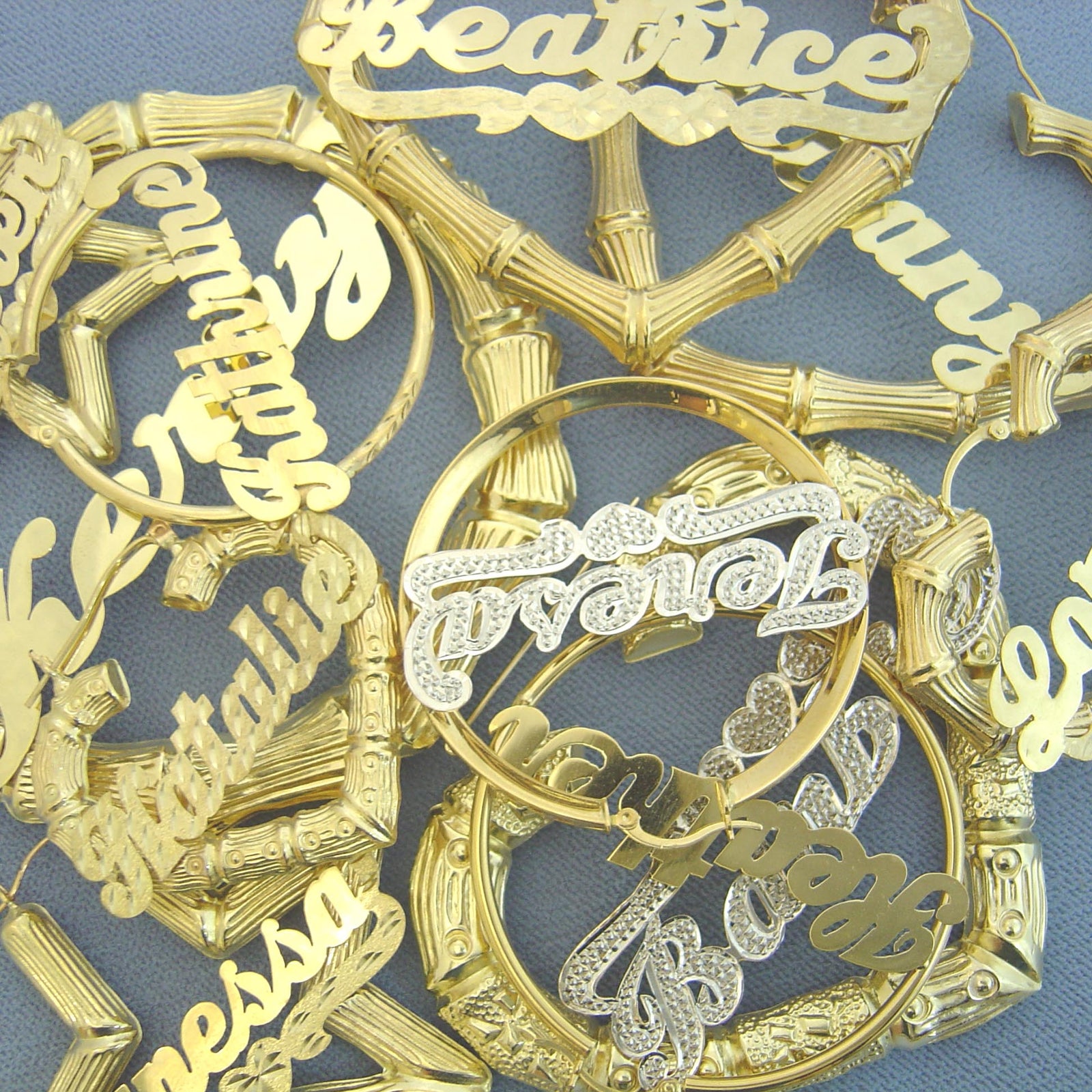 Gold Name Hoop Earrings