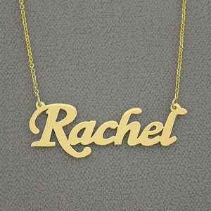 14k gold personalized script name necklace pendant detail