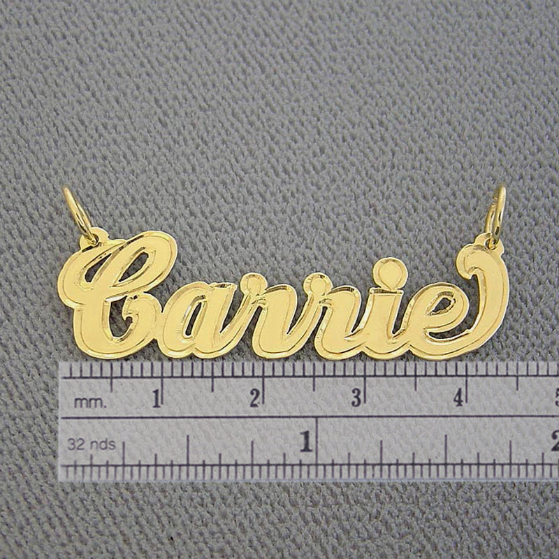 14k solid gold personalized script name necklace pendant