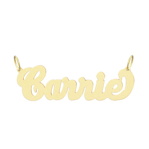 Junior Size 10k or 14k Solid Gold Personalized Script Name Pendant Charm Chain BP01
