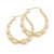 10k or 14k Real Gold Round Bamboo Hoop Earrings 1 3-8 Inches Doorknocker Fine Jewelry