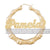 Large 10K or 14K Real Gold Personalized Diamond Cut Name Bamboo Hoop Custom Made Earrings 2.9 Inches