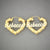 10k or 14k Real Gold Personalized Shiny Name Heart Shape Bamboo Custom Made Earrings 1.5 Inches Wide