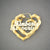 10k or 14k Real Gold Personalized Shiny Name Heart Shape Bamboo Earrings 2 Inches Wide