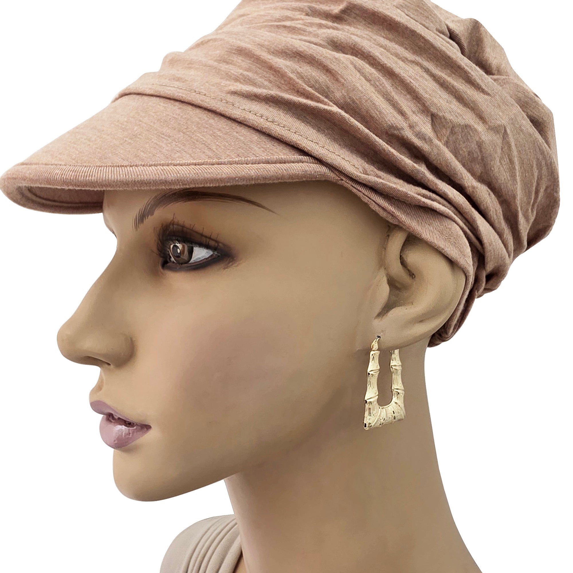 10K Real Gold Rectangular Style Doorknocker Bamboo Hoop Earrings 1.25 Inch Tall Fine Jewelry