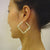 10K Real Gold Square Door Knocker Bamboo Hoop Earrings Jewelry 2 Inches Wide