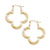 10K Real Yellow Gold Flower Shape Bamboo Hoop Hollow Earrings 1.5 Inches Wide.