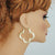 10k Real Gold Flower Shape Shiny Name Bamboo Custom Made Earrings 2 Inches..