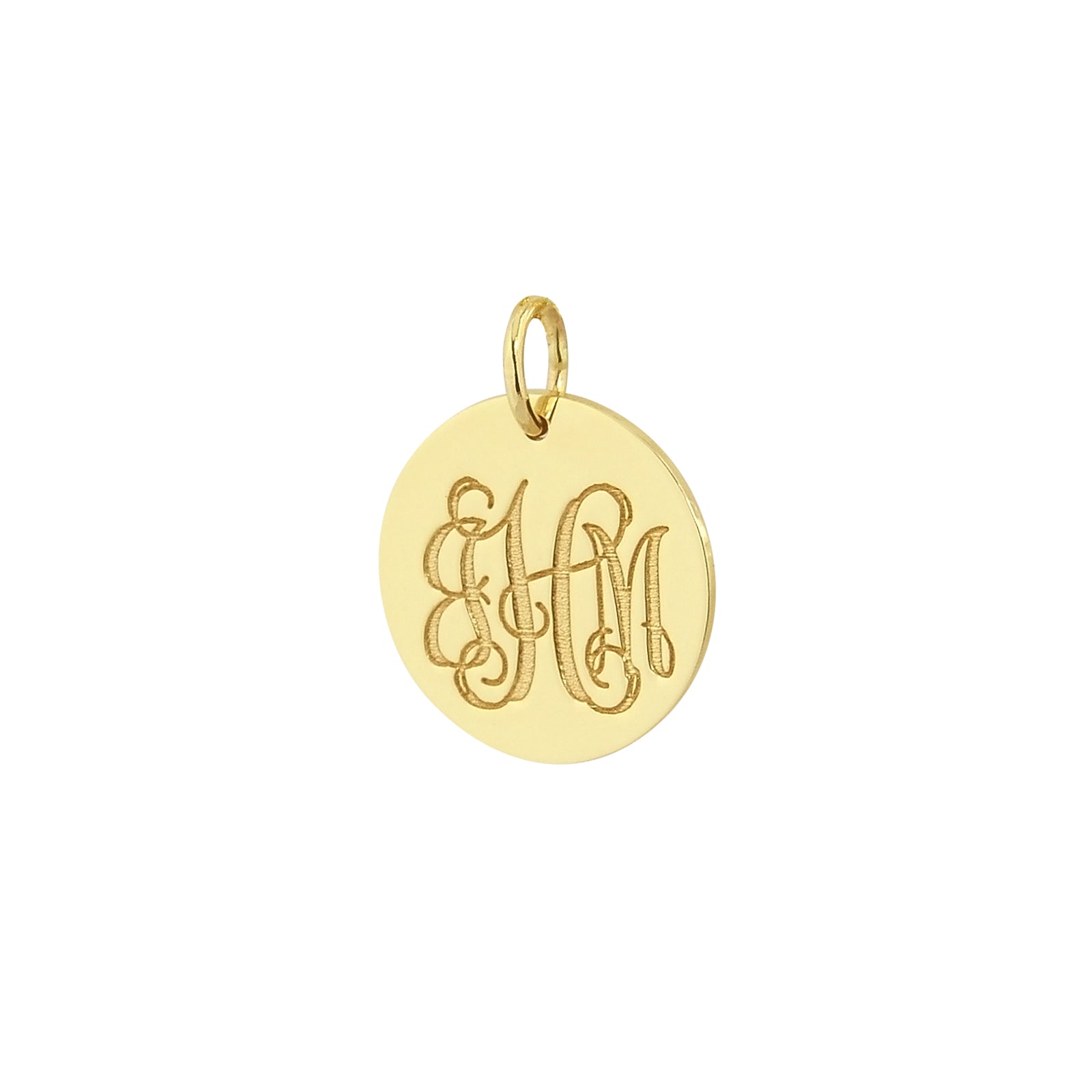 Gold pendant with monogram
