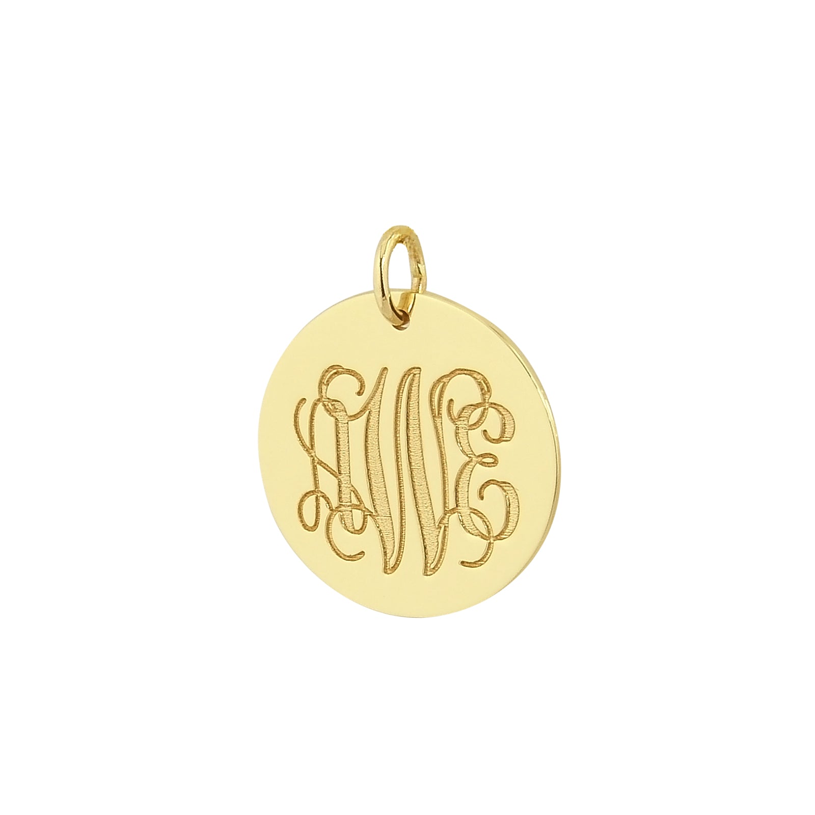 Solid Gold 3/4 inch round disc yellow gold