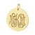 1 inch gold pendant with engraved 3 initials monogram disc.