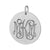 1 inch white gold 3 initials monogram disc pendant