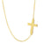 10k or 14k Solid Gold Sideway Cross Charm Necklace Minimal Fine Jewelry GC10