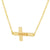 10kt-14kt Solid Gold Name Engraved Sideway Cross Charm Necklace GC_11